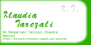 klaudia tarczali business card